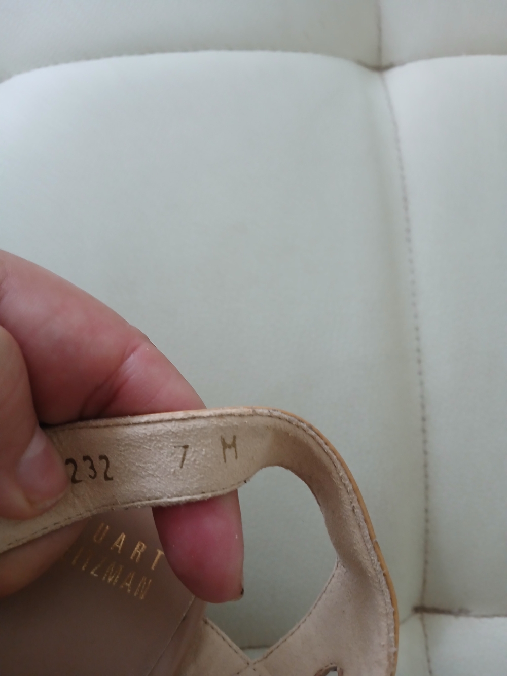 Stuart Weitzman Tan Patent Leather Crisscross Slingback Sandals - Picture 7 of 7